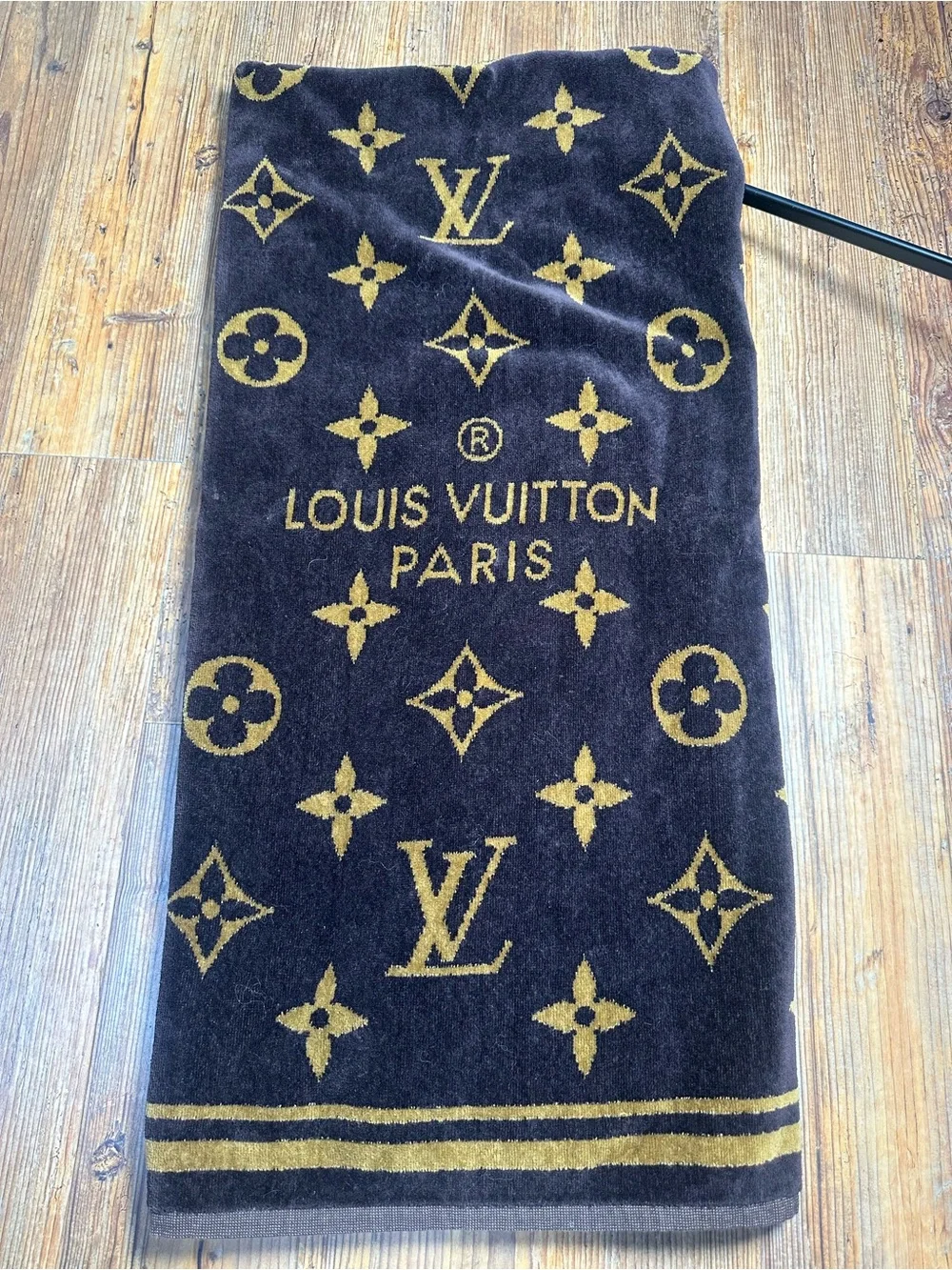 Louis Vuitton Black & Gold Monogram Beach Towel